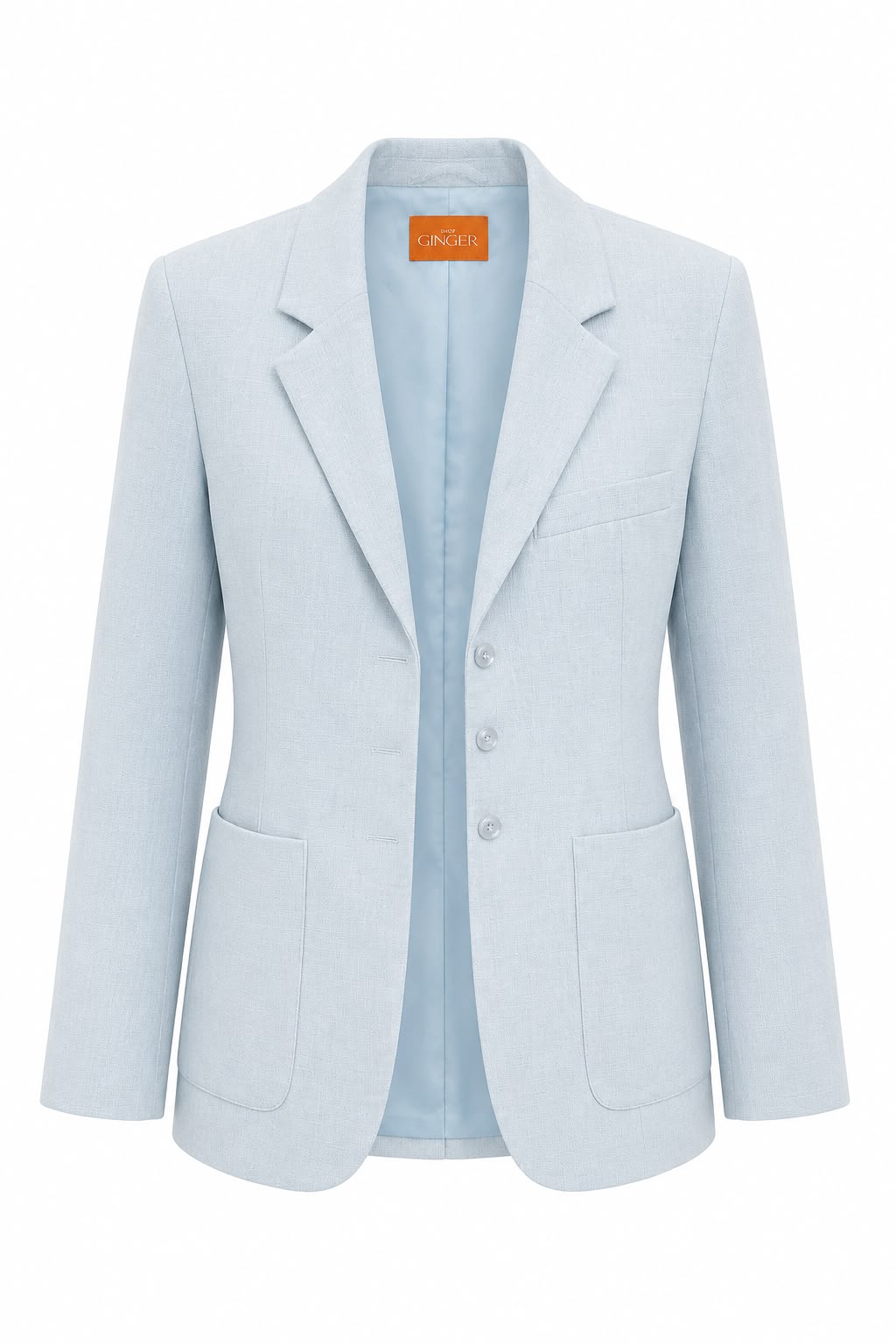 Blazer Libelula da Ginger, casaco feminino de tecido preto com detalhes elegantes e corte ajustado.