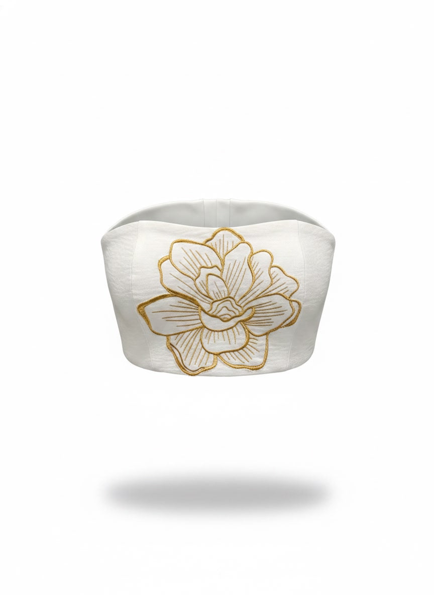Cropped Bordado Flor