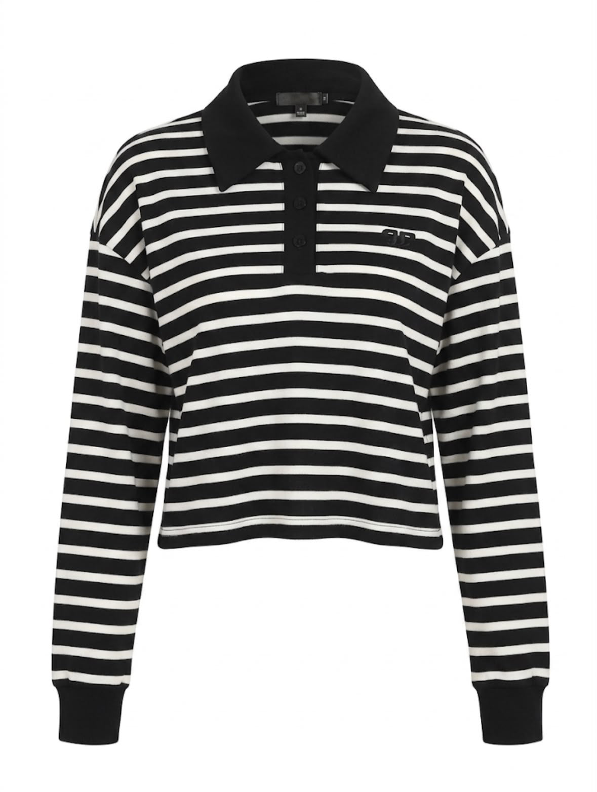 Blusa polo de malha listrada da Animale Jeans, com gola e mangas curtas, em tecido confortável e estilo casual.