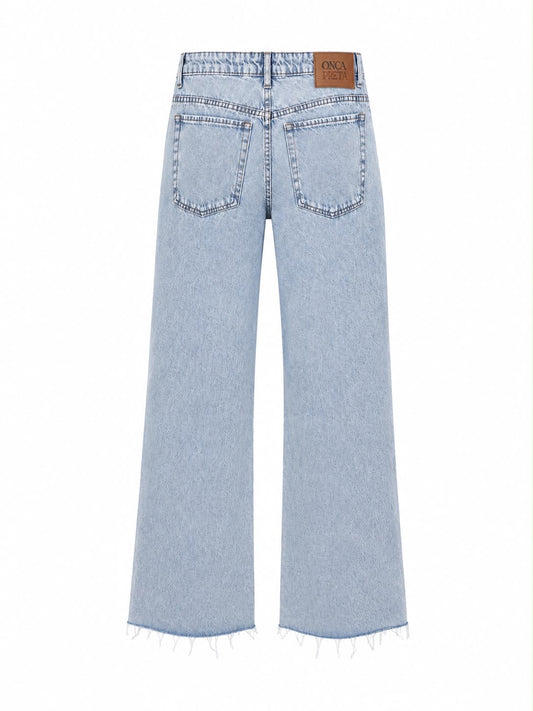 Calça Reta Jeans Claro