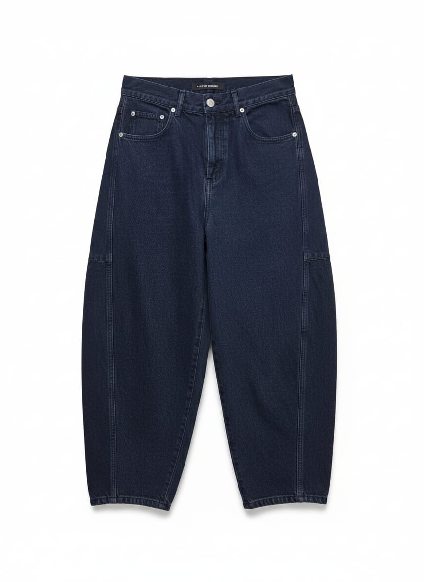Calça Sarja Barrel C/ Pence