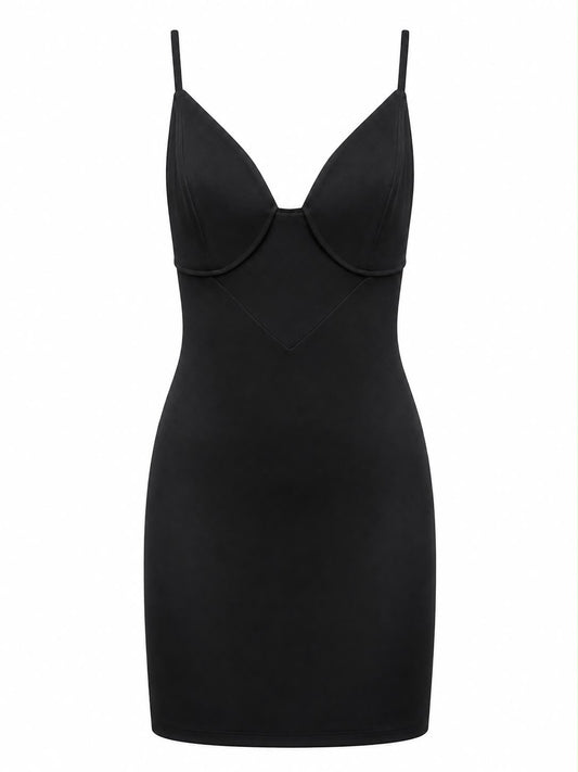 Vestido Span com Transparencia no Centro