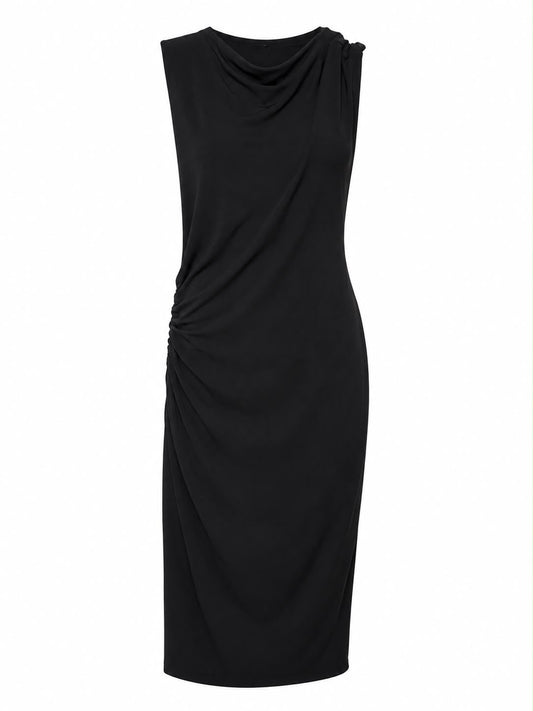 Vestido Curto Malha Franzido Laterais