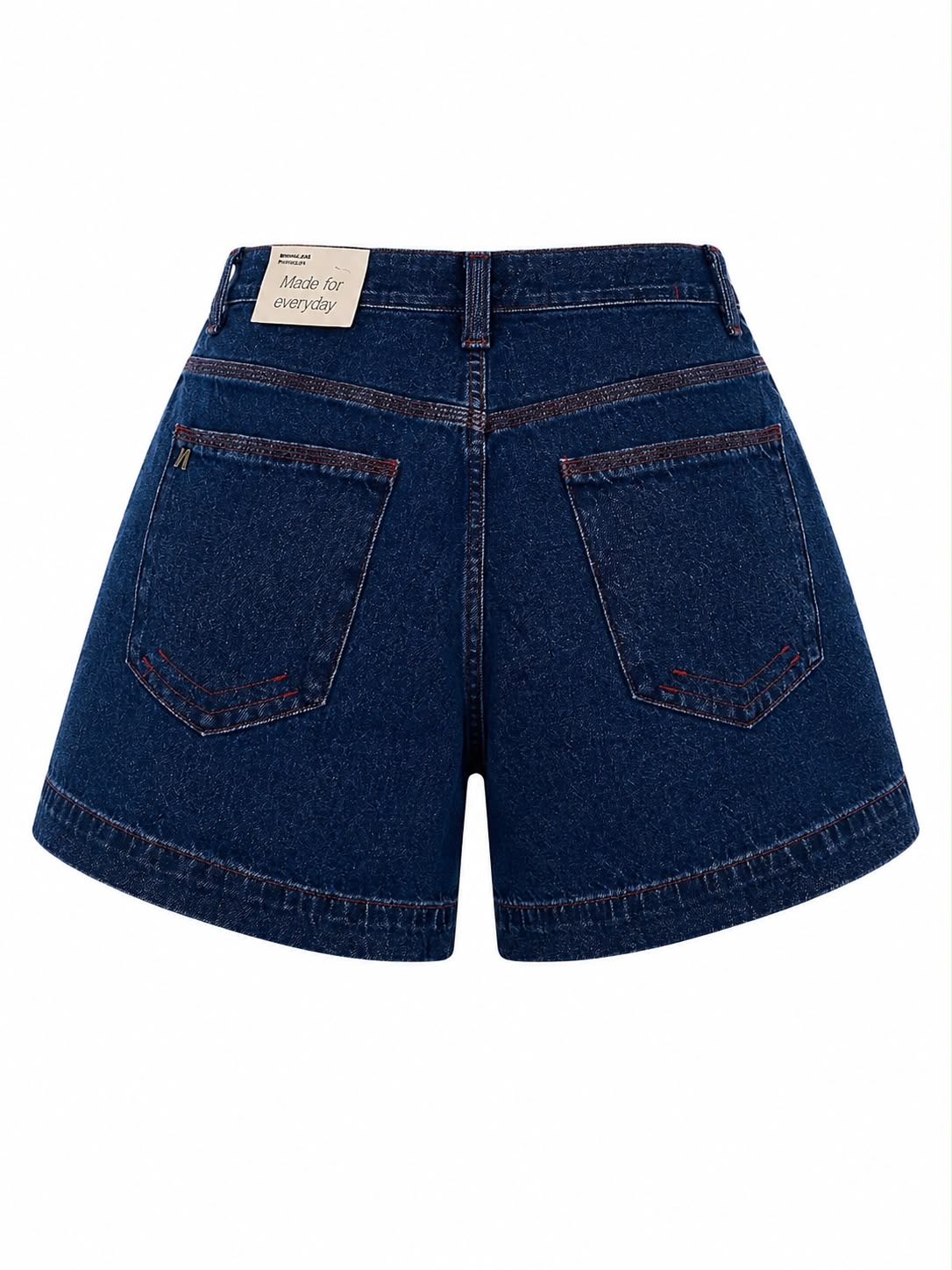 Short jeans com pesponto Bardeaux da Animale Jeans, tecido denim azul claro com detalhes de costura.