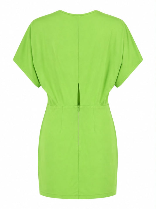 Vestido Curto Liso Sarja