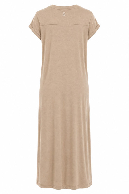 Vestido de Manga com Fenda Malha