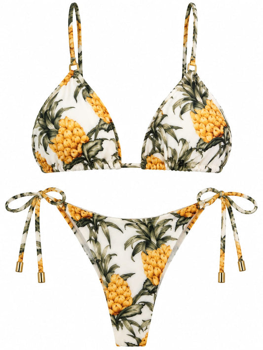 Biquiní Lacinho de Abacaxi Estampado