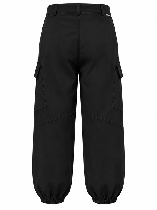 Calça Cargo Cintura Média com Bolsos na Lateral