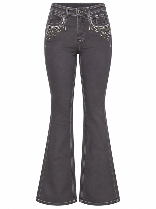 Calça Jeans Flare Crystal