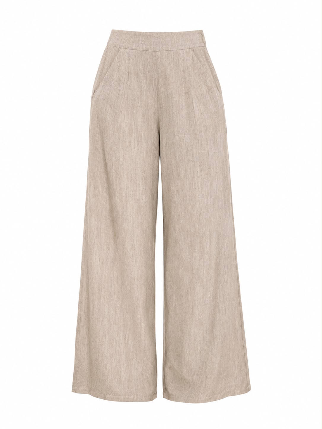 Calça pantalona em liocel da marca Cori, com cintura alta e tecido leve, vista de frente sobre fundo neutro.