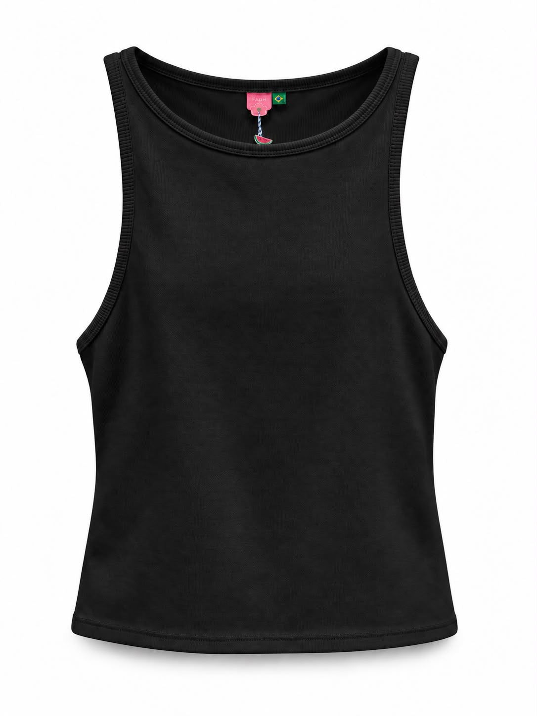 Regata cropped Lopz, blusa feminina sem mangas em corte curto.