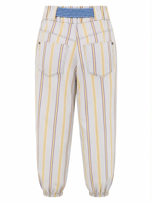 Calça Sarja Stella Estampada em Listras
