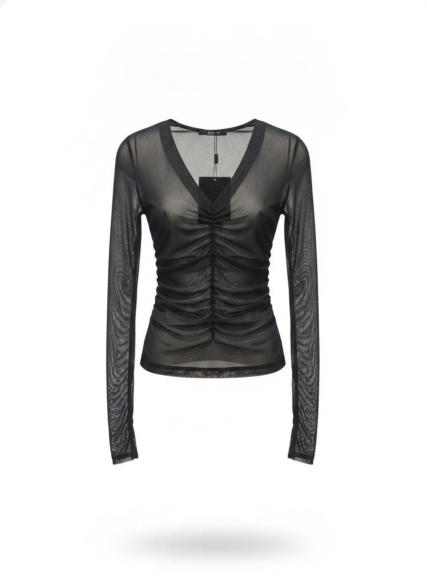 Blusa De  Tule  Franzida na frente
