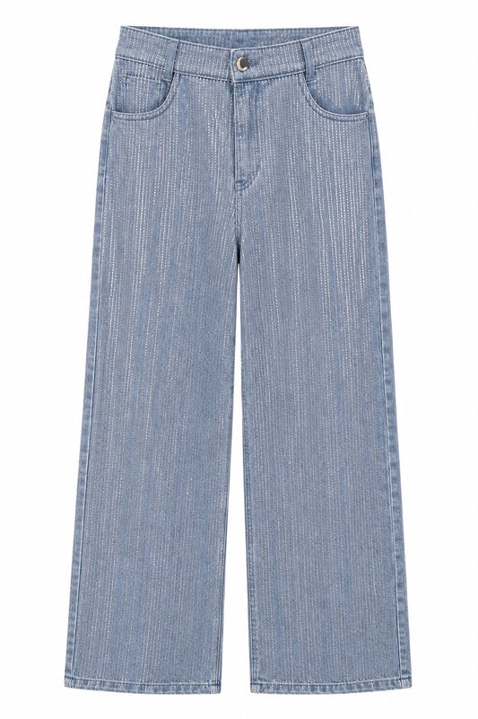 Calça Jeans Listras Metalizada
