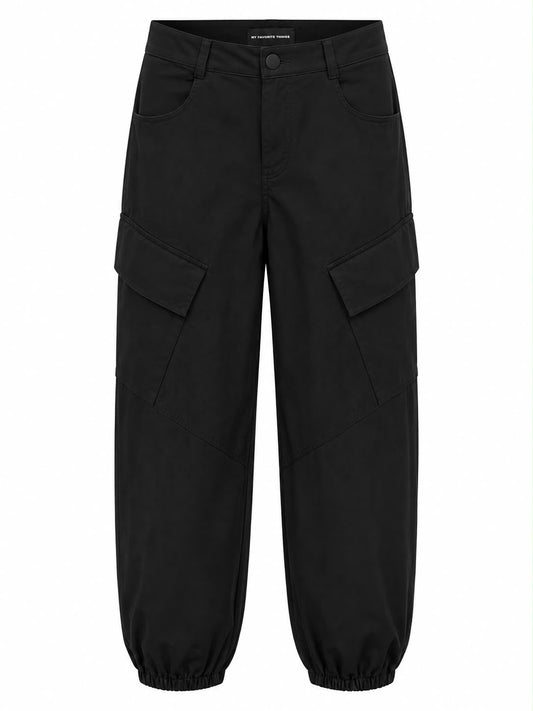 Calça Cargo Cintura Média com Bolsos na Lateral