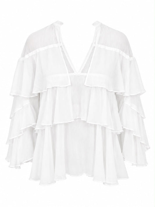 Bata de Babado Transparencia Capri