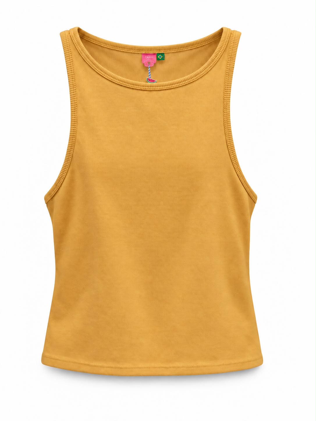 Regata cropped Lopz, blusa feminina sem mangas em modelo ajustado.
