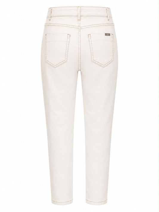 Calça Sarja B Fly com Pesponto Bege