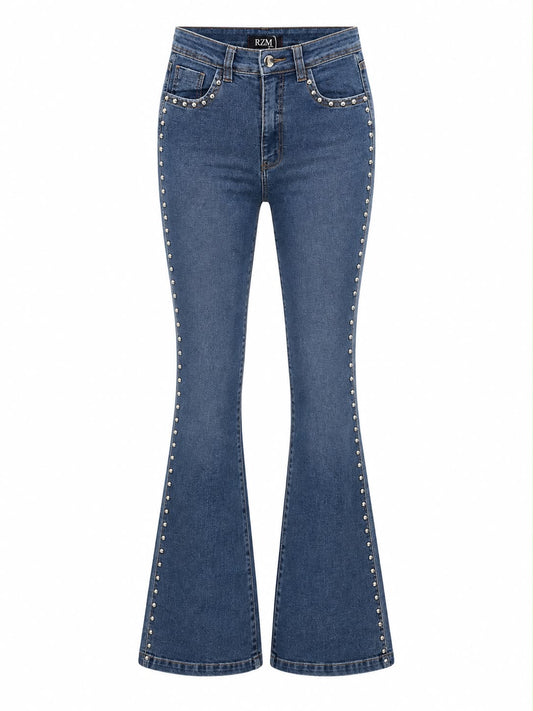 Calça Jeans Skinny com detalhes em Brilho