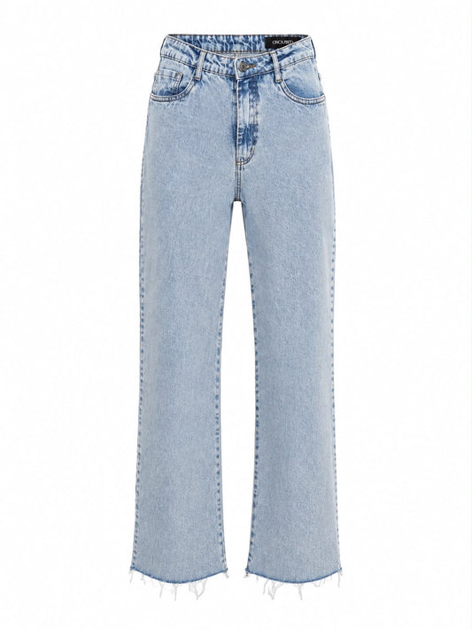 Calça Reta Jeans Claro