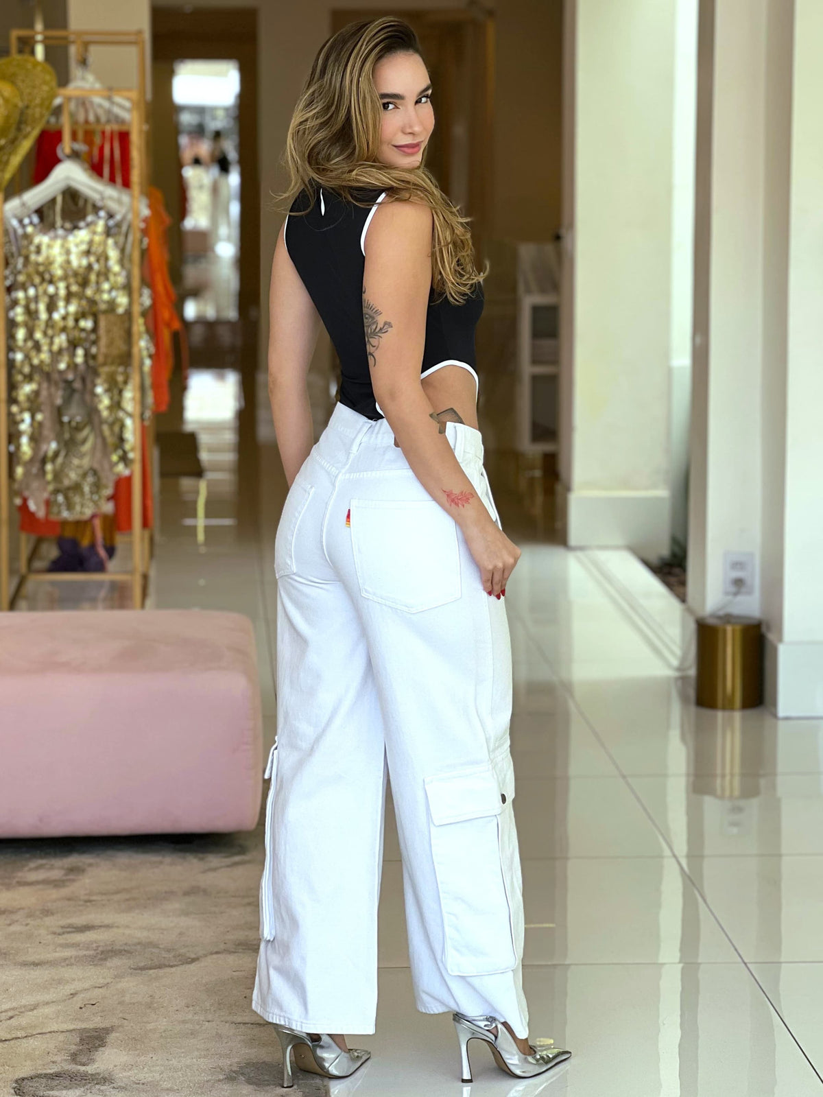 Wanessa Lopez Concept Body Recort C with lateral cut, showcasing a sleek design and elegant fit on a model.